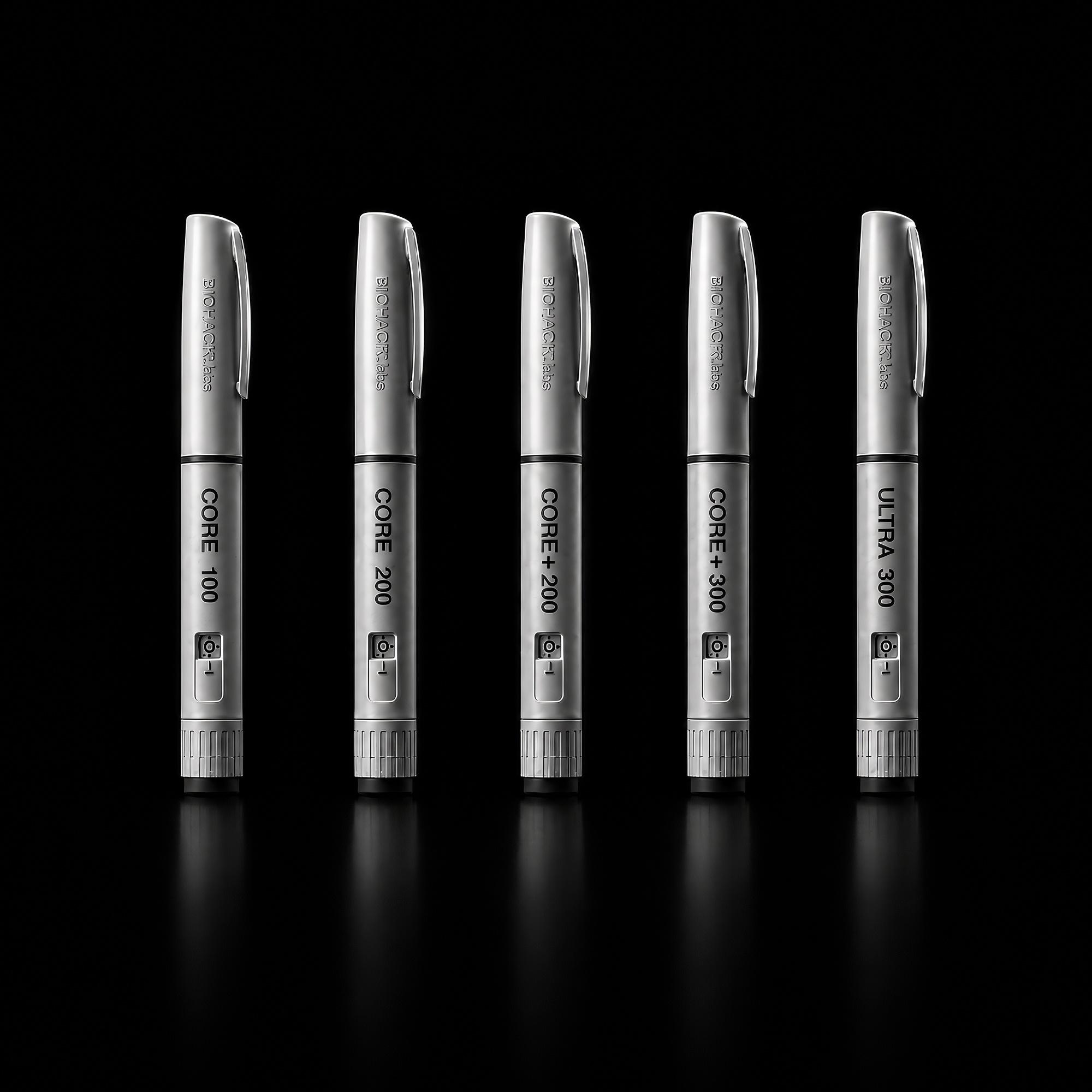 BIOHACKR.Labs CORE male performance pen range — CORE 100 to ULTRA 300